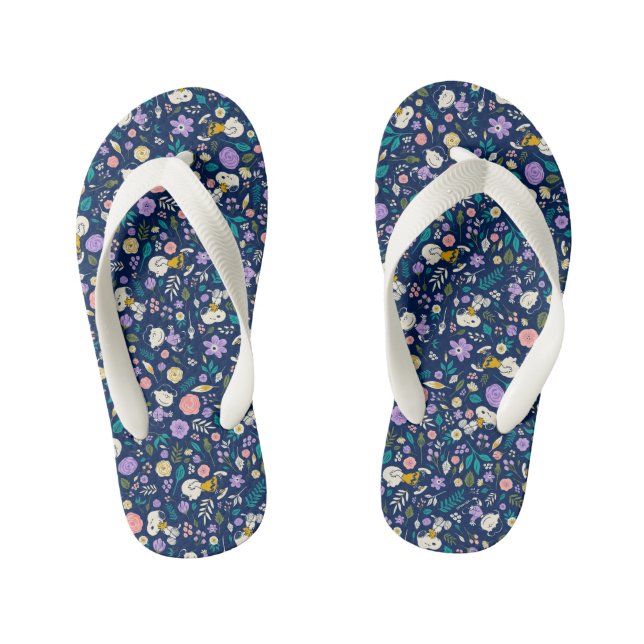 Erdnüsse im Blütenmuster Kinderbadesandalen (Fußbett)