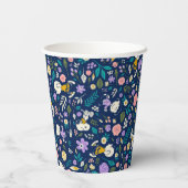 Erdnüsse im Blütenmuster Pappbecher (Rückseite)