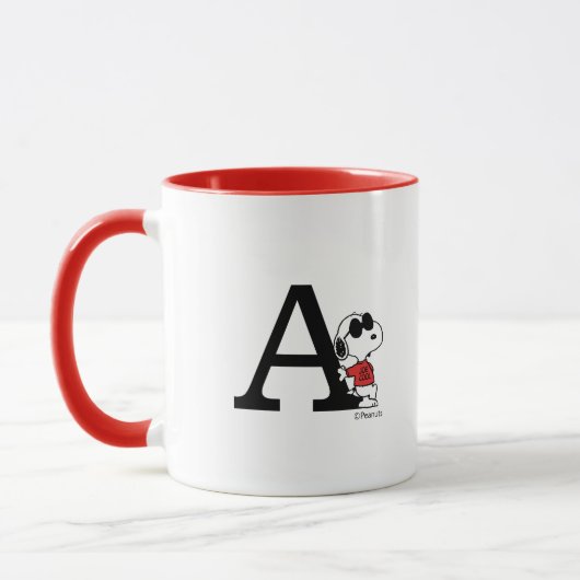 Erdnüsse | "Joe Cool" Stehend | Monogramm A Tasse (Links)