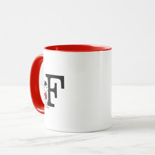 Erdnüsse | "Joe Cool" Stehend | Monogramm F Tasse (Vorderseite Links)