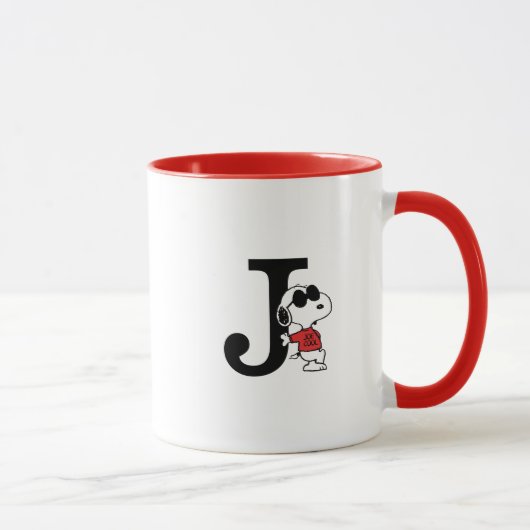 Erdnüsse | "Joe Cool" Stehend | Monogramm J Tasse (Rechts)