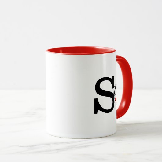 Erdnüsse | "Joe Cool" Stehend | Monogramm S Tasse (VorderseiteRechts)