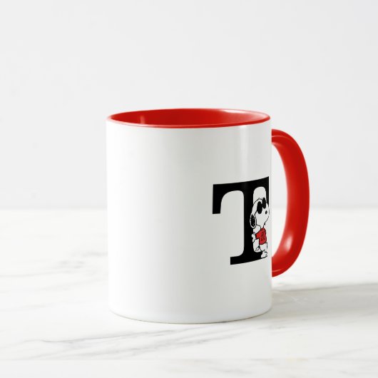 Erdnüsse | "Joe Cool" Stehend | Monogramm T Tasse (VorderseiteRechts)