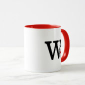 Erdnüsse | "Joe Cool" Stehend | Monogramm W Tasse (VorderseiteRechts)