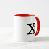 Erdnüsse | "Joe Cool" Stehend | Monogramm X Tasse (VorderseiteRechts)