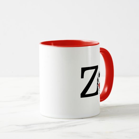 Erdnüsse | "Joe Cool" Stehend | Monogramm Z Tasse (VorderseiteRechts)