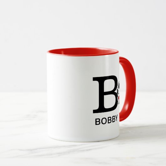 Erdnüsse | "Joe Cool" Stehend | Name und Monogramm Tasse (VorderseiteRechts)