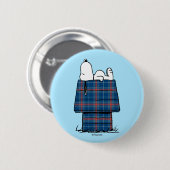 Erdnüsse | Karierte Flannel Ferienhaus Hunde Snoop Button (Vorne & Hinten)
