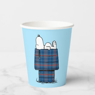 Erdnüsse Karierte Flannel Ferienhaus Hunde Snoop Pappbecher