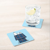 Erdnüsse | Karierte Flannel Ferienhaus Hunde Snoop Rechteckiger Pappuntersetzer (Vor Ort)