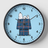 Erdnüsse | Karierte Flannel Ferienhaus Hunde Snoop Uhr (Vorderseite)