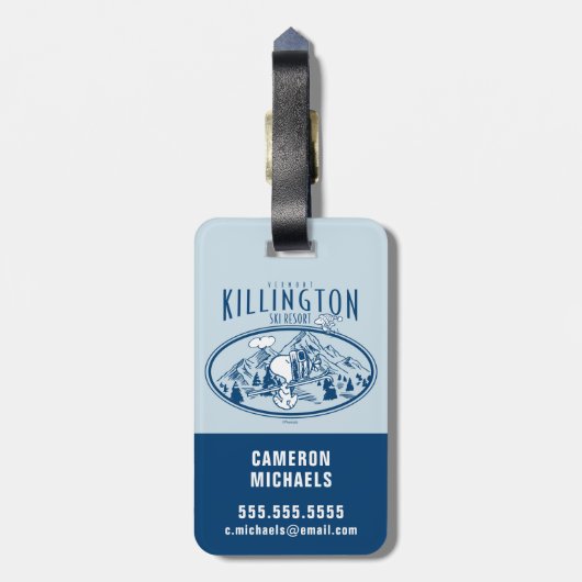 Erdnüsse | Killington Ski Resort Vermont Gepäckanhänger (Rückseite vertikal)