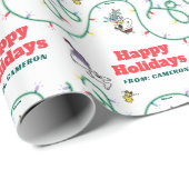 Erdnüsse | Leuchtendes Weihnachtsmuster für die Li Geschenkpapier (Rolleneckpunkt)