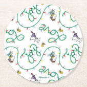 Erdnüsse | Leuchtendes Weihnachtsmuster für die Li Runder Pappuntersetzer (Vorderseite)