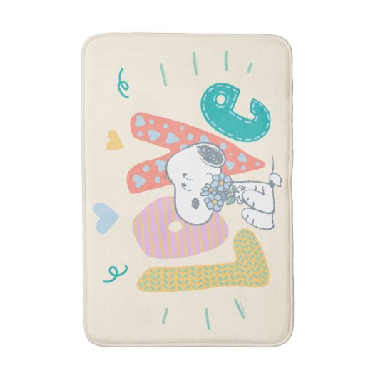 Erdnüsse | Liebe der Snoopy-Blume Badematte (Vorderseite Vertikal)