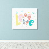 Erdnüsse | Liebe der Snoopy-Blume Leinwanddruck (Insitu (Holzboden))