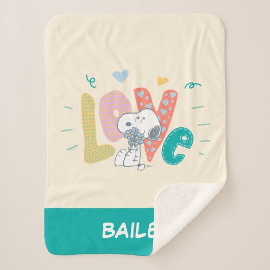 Erdnüsse | Liebe der Snoopy-Blume Sherpadecke (Vorderseite)