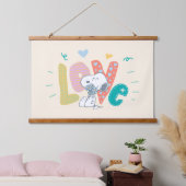 Erdnüsse | Liebe der Snoopy-Blume Wandteppich Mit Holzrahmen (Schlafzimmer)