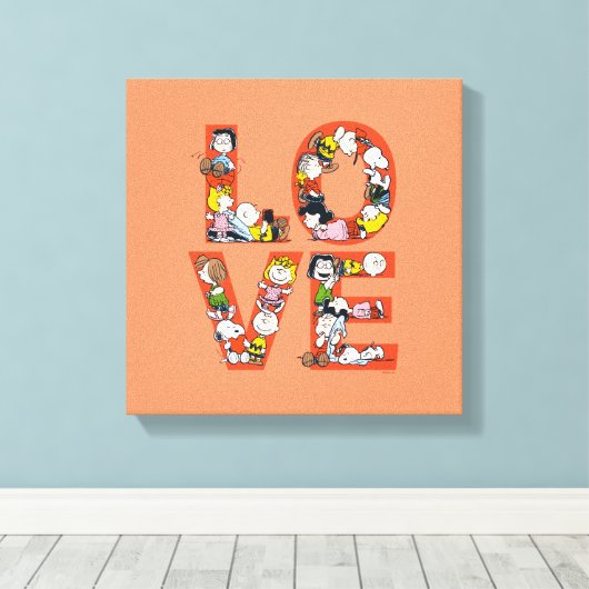 Erdnüsse - LIEBE Leinwanddruck (Insitu (Holzboden))