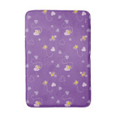 Erdnüsse | Lila Holzherz Badematte (Vorderseite Vertikal)