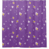 Erdnüsse | Lila Holzherz Duschvorhang (Vorderseite)