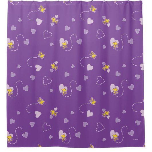 Erdnüsse | Lila Holzherz Duschvorhang (Vorderseite)