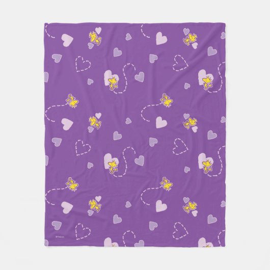 Erdnüsse | Lila Holzherz Fleecedecke (Vorderseite)