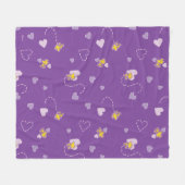 Erdnüsse | Lila Holzherz Fleecedecke (Vorderseite (Horizontal))