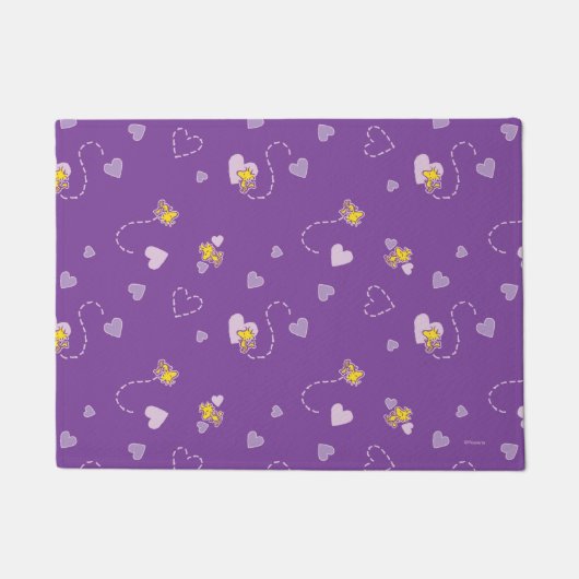 Erdnüsse | Lila Holzherz Fußmatte (Vorderseite)