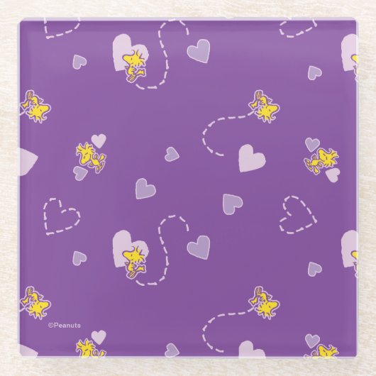 Erdnüsse | Lila Holzherz Glasuntersetzer (Vorderseite)