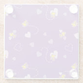 Erdnüsse | Lila Holzherz Glasuntersetzer (Rückseite)