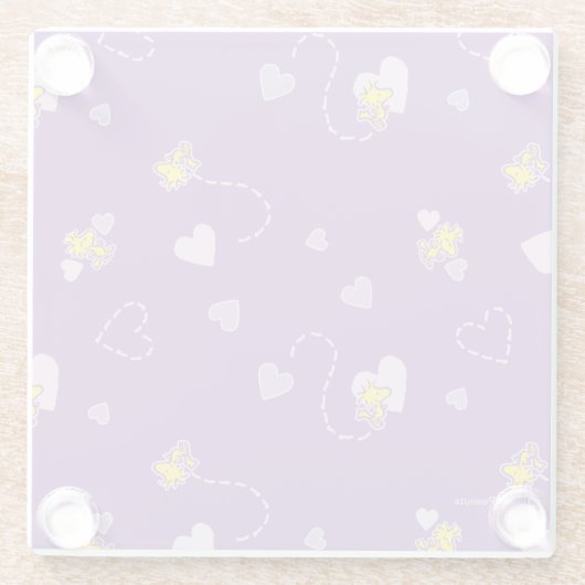 Erdnüsse | Lila Holzherz Glasuntersetzer (Rückseite)