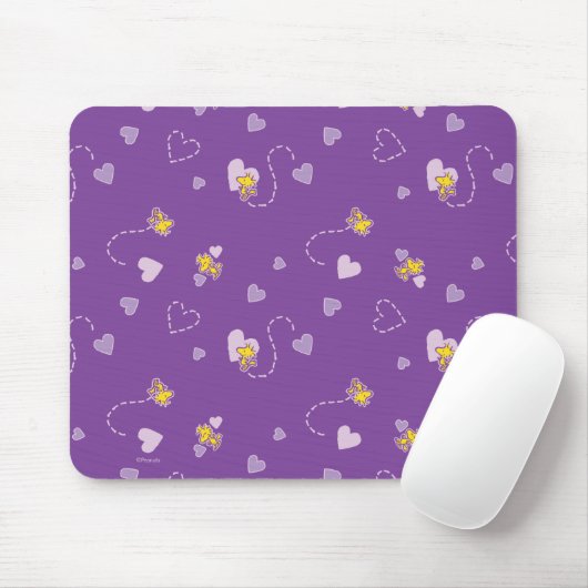 Erdnüsse | Lila Holzherz Mousepad (Mit Mouse)