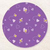 Erdnüsse | Lila Holzherz Runder Pappuntersetzer (Vorderseite)