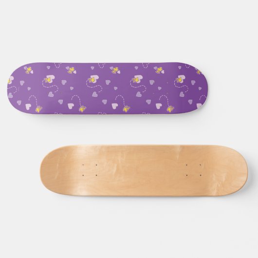 Erdnüsse | Lila Holzherz Skateboard (Horizontal)