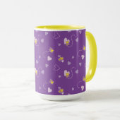 Erdnüsse | Lila Holzherz Tasse (VorderseiteRechts)