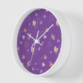 Erdnüsse | Lila Holzherz Uhr (Winkel)