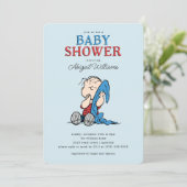 Erdnüsse | Linus and Blanket Boy Baby Shooter Einladung (Stehend Vorderseite)