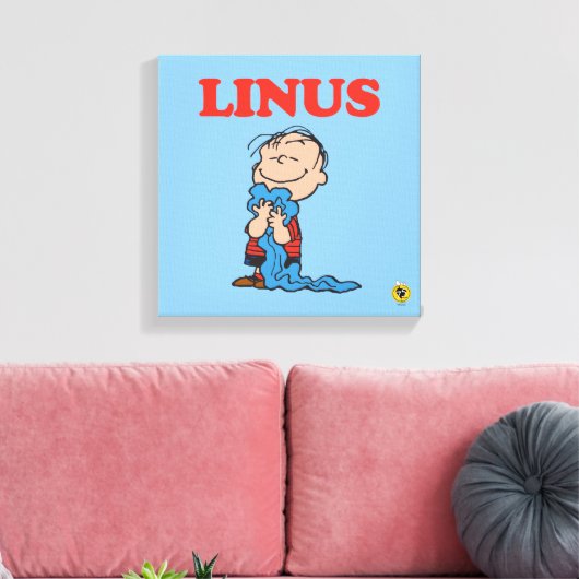 Erdnüsse | Linus Blanket Smile Leinwanddruck (Insitu (Wohnzimmer))