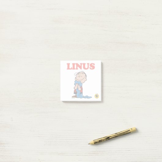Erdnüsse | Linus Blanket Smile Post-it Klebezettel (Auf Schreibtisch)