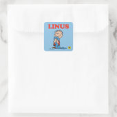 Erdnüsse | Linus Blanket Smile Quadratischer Aufkleber (Tasche)