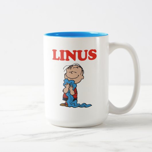 Erdnüsse | Linus Blanket Smile Zweifarbige Tasse (Rechts)