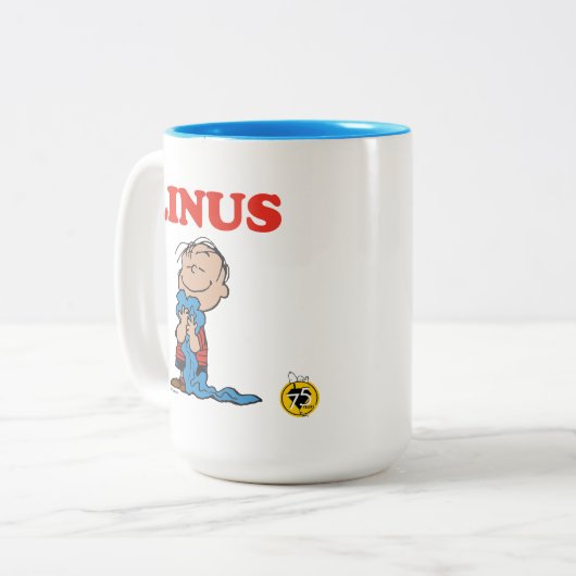 Erdnüsse | Linus Blanket Smile Zweifarbige Tasse (Vorderseite Links)