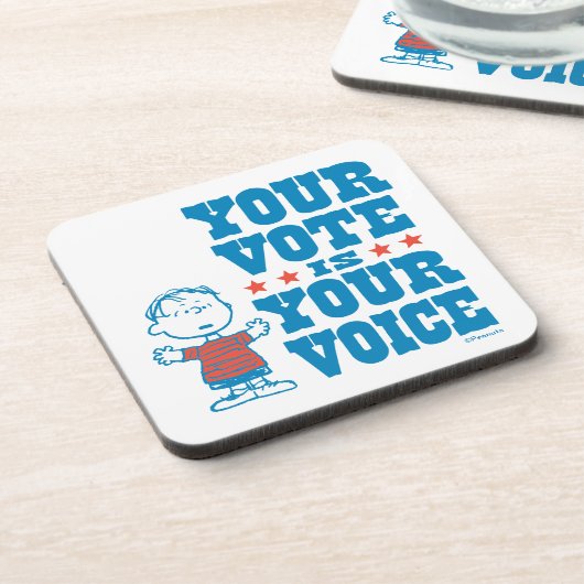 Erdnüsse | Linus - Ihre Wahl ist Ihre Wahl Getränkeuntersetzer (Linke Seite)