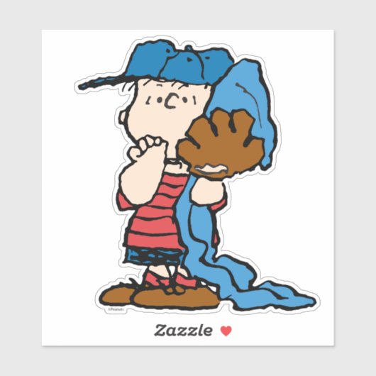 Erdnüsse | Linus in seinem Baseballgestänge Aufkleber (Blatt)