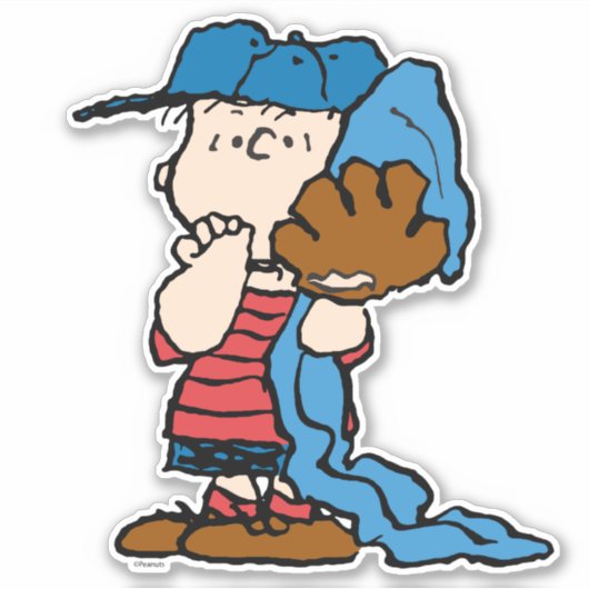 Erdnüsse | Linus in seinem Baseballgestänge Aufkleber (Vorderseite)