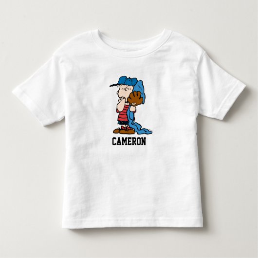 Erdnüsse | Linus in seinem Baseballgestänge Kleinkind T-shirt (Vorderseite)
