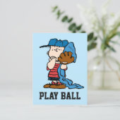 Erdnüsse | Linus in seinem Baseballgestänge Postkarte (Stehend Vorderseite)