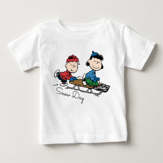 Erdnüsse | Linus & Lucy Sled Riding Baby T-shirt (Vorderseite)