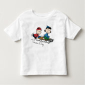 Erdnüsse | Linus & Lucy Sled Riding Kleinkind T-shirt (Vorderseite)